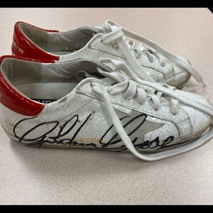 Golden Goose cracked leather superstar sneakers